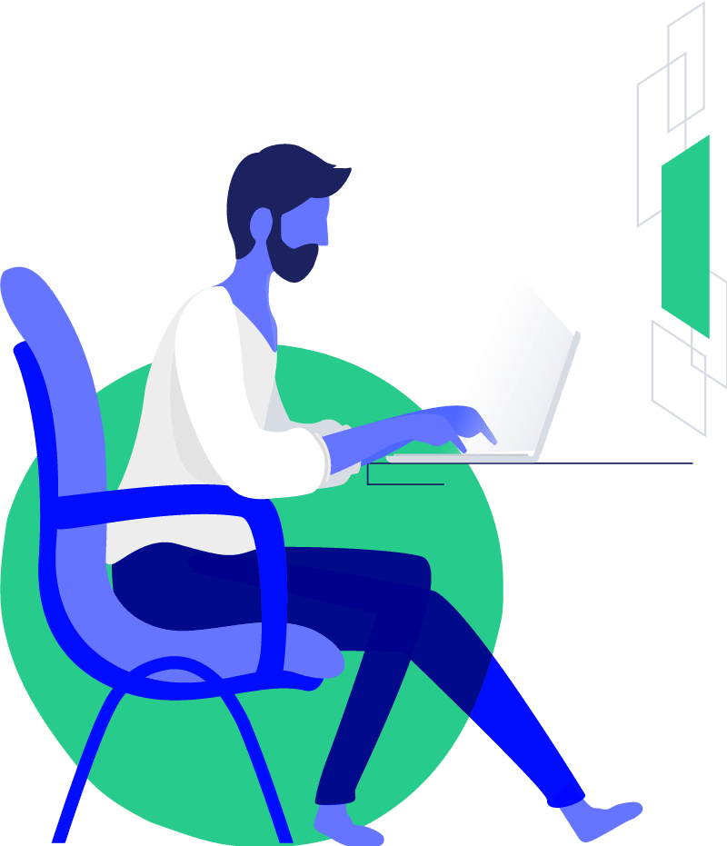 Job seeker completing an online change agility assessments as part of his job application