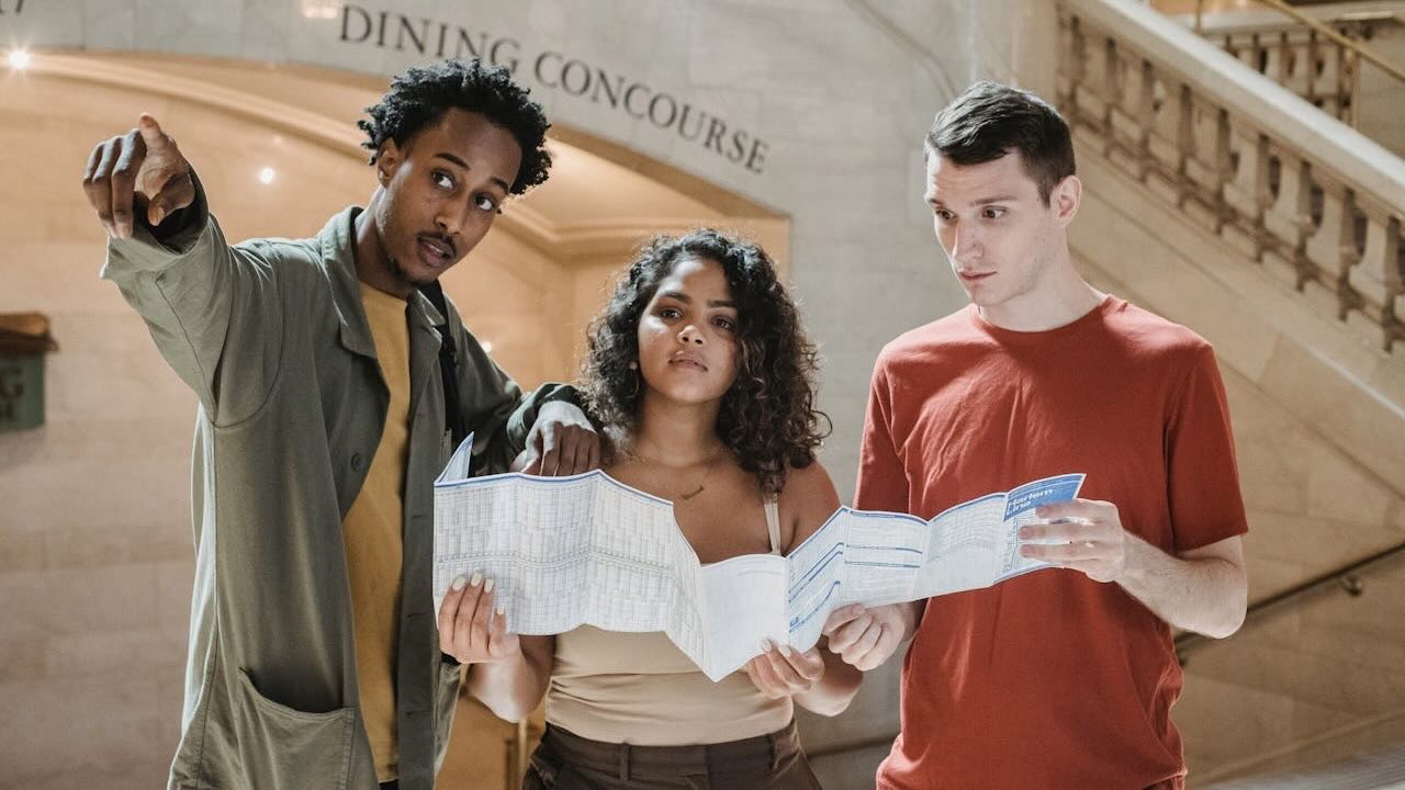 A couple finding their way by exploring a new city