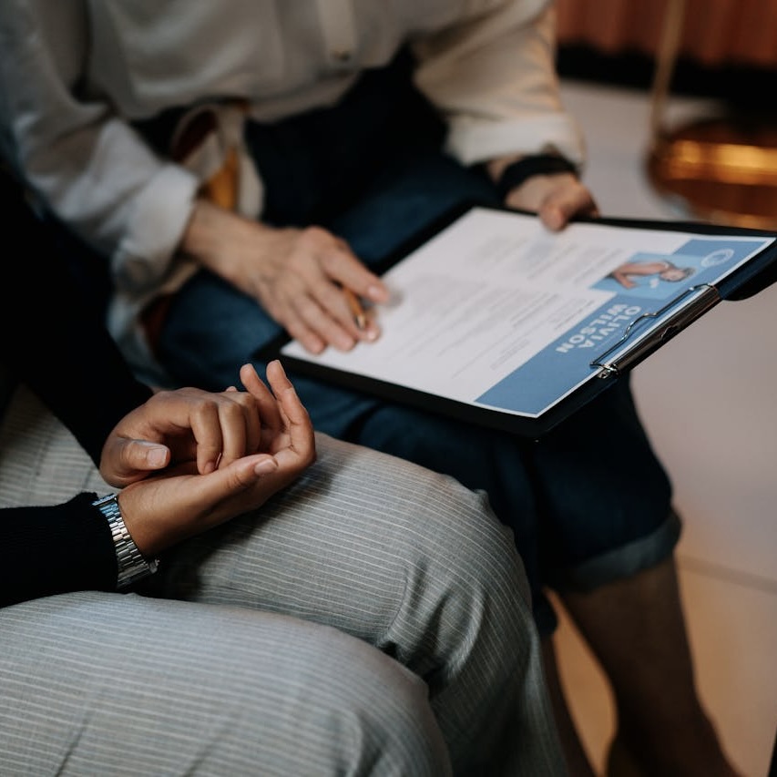 HR manager reviwing a terms and Conditions contract