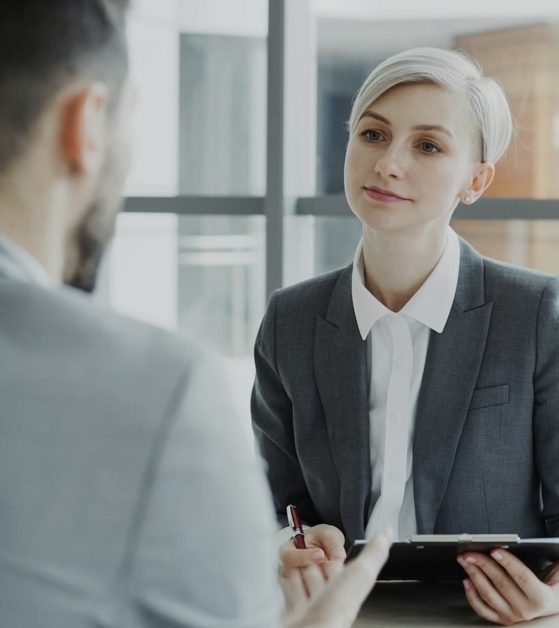 Human resources manger testing a candidates role fit competencies